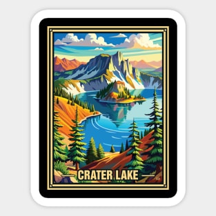 Retro Crater Lake National Park Sticker